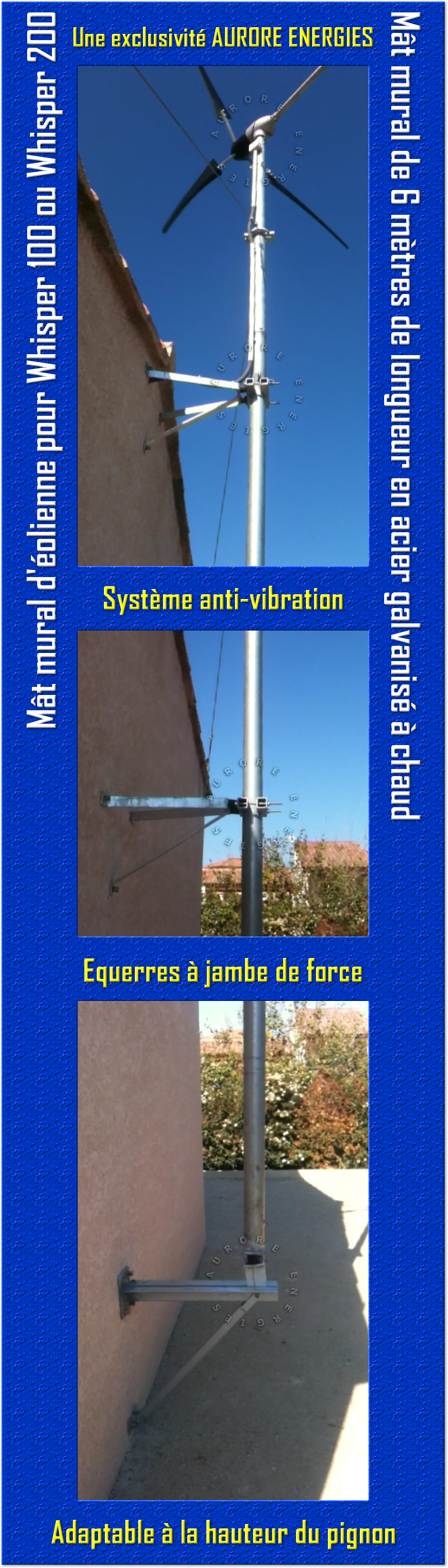 Kit D'éolienne, Double Couche 1200W 4 Pales éolienne à Axe Vertical, Moteur  à Courant Alternatif, Système Solaire, Type Lanterne, pour Charger les